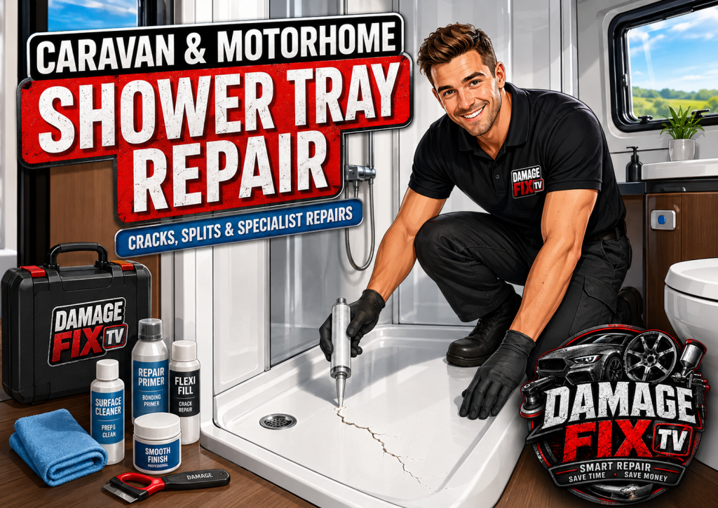 caravan and motorhome shower tray repair