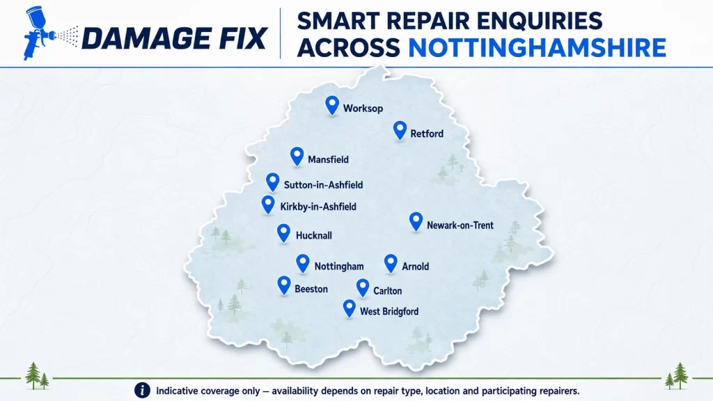Indicative SMART Repair enquiry areas across Nottinghamshire