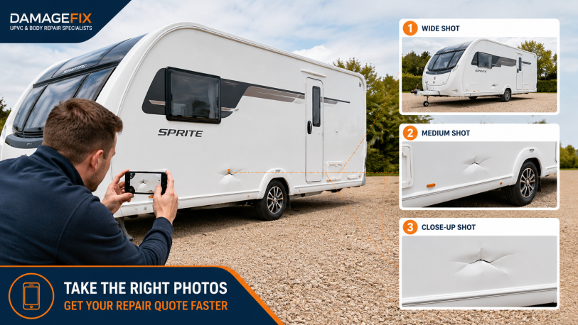 Photographing caravan and motorhome damage for a repair quote